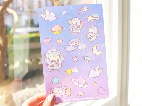 Penguins in Space Sticker Sheet