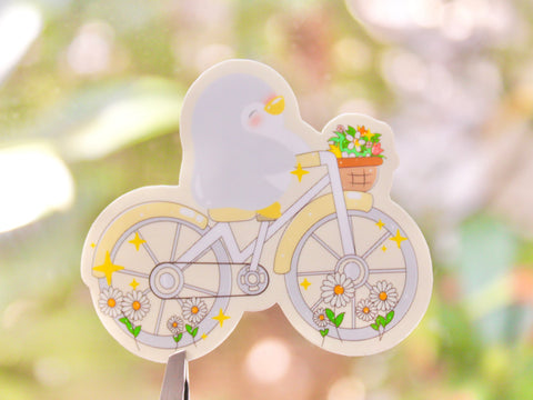 Pingu on a Bike Sticker