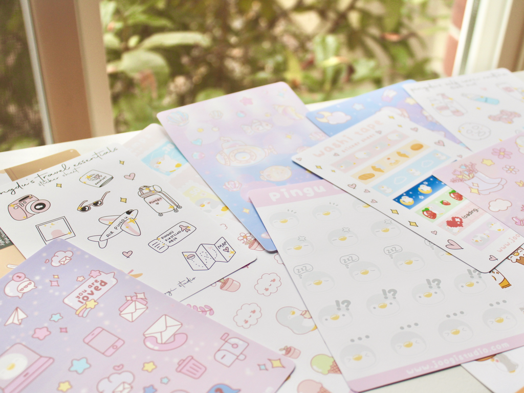 Washi Tape Sticker Sheet  CUTE penguin sample washi tape stickers! –  JoogiStudio